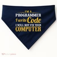 I'm A Programmer I Write Code USA-Made Doggie Bandana thumb 0