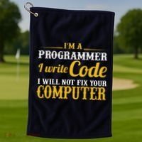 I'm A Programmer I Write Code Golf Towel thumb 1