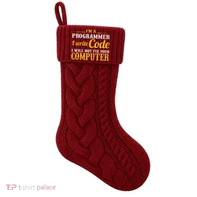 I'm A Programmer I Write Code Knit Stocking