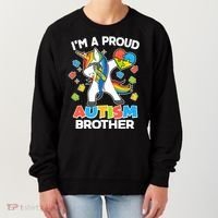I'm A Proud Autism Brother Dabbing Unicorn Women's Sweatshirt thumb 0