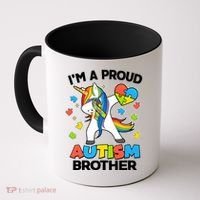 I'm A Proud Autism Brother Dabbing Unicorn Coffee Mug thumb 0