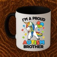 I'm A Proud Autism Brother Dabbing Unicorn Coffee Mug thumb 2
