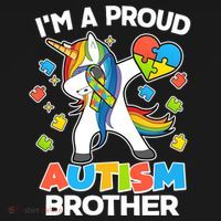 I'm A Proud Autism Brother Dabbing Unicorn Ornament thumb 1