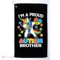 I'm A Proud Autism Brother Dabbing Unicorn Golf Towel thumb 0