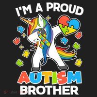 I'm A Proud Autism Brother Dabbing Unicorn Golf Towel thumb 3