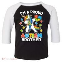I'm A Proud Autism Brother Dabbing Unicorn Toddler Fine Jersey T-Shirt thumb 0