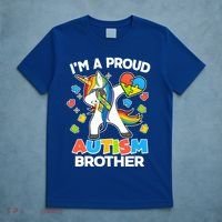 I'm A Proud Autism Brother Dabbing Unicorn T-Shirt thumb 5