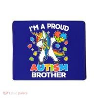 I'm A Proud Autism Brother Dabbing Unicorn Mousepad thumb 0