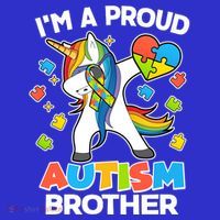 I'm A Proud Autism Brother Dabbing Unicorn Baby Bodysuit thumb 2