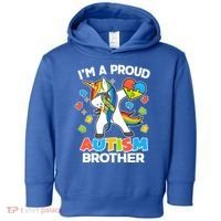 I'm A Proud Autism Brother Dabbing Unicorn Toddler Hoodie thumb 0