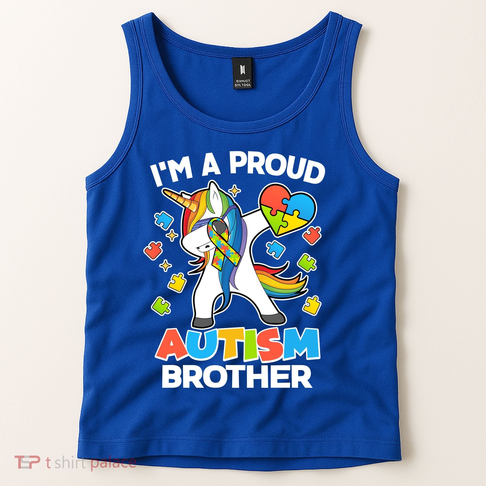 I'm A Proud Autism Brother Dabbing Unicorn Tank Top