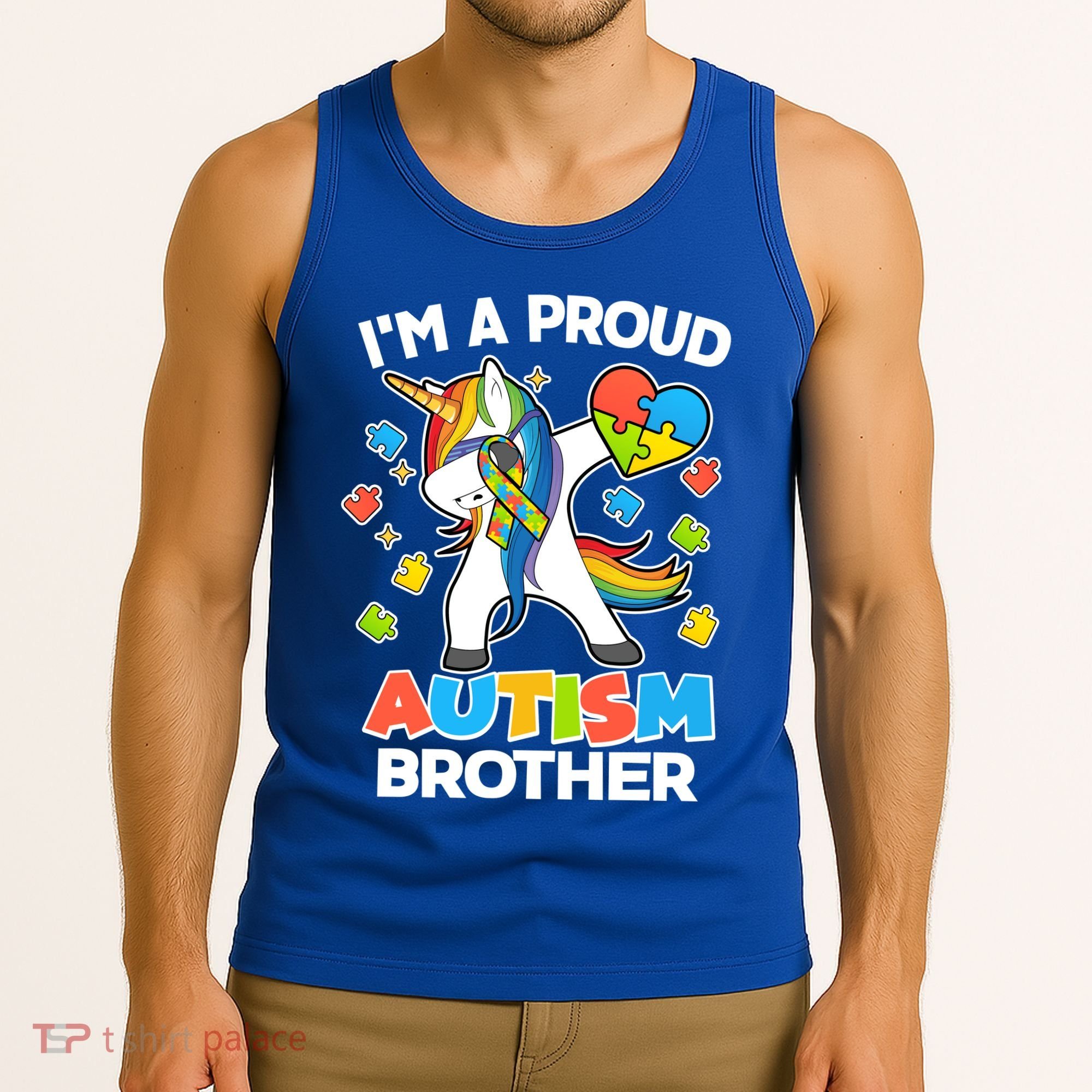 I'm A Proud Autism Brother Dabbing Unicorn Tank Top