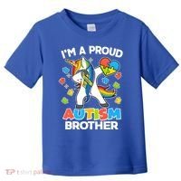 I'm A Proud Autism Brother Dabbing Unicorn Toddler T-Shirt thumb 0