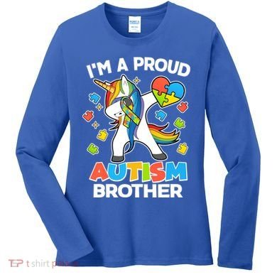 I'm A Proud Autism Brother Dabbing Unicorn Women's Long Sleeve Shirt