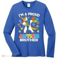 I'm A Proud Autism Brother Dabbing Unicorn Women's Long Sleeve Shirt thumb 0