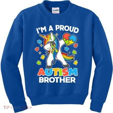 I'm A Proud Autism Brother Dabbing Unicorn Kids Sweatshirt