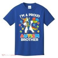 I'm A Proud Autism Brother Dabbing Unicorn Kids T-Shirt thumb 0