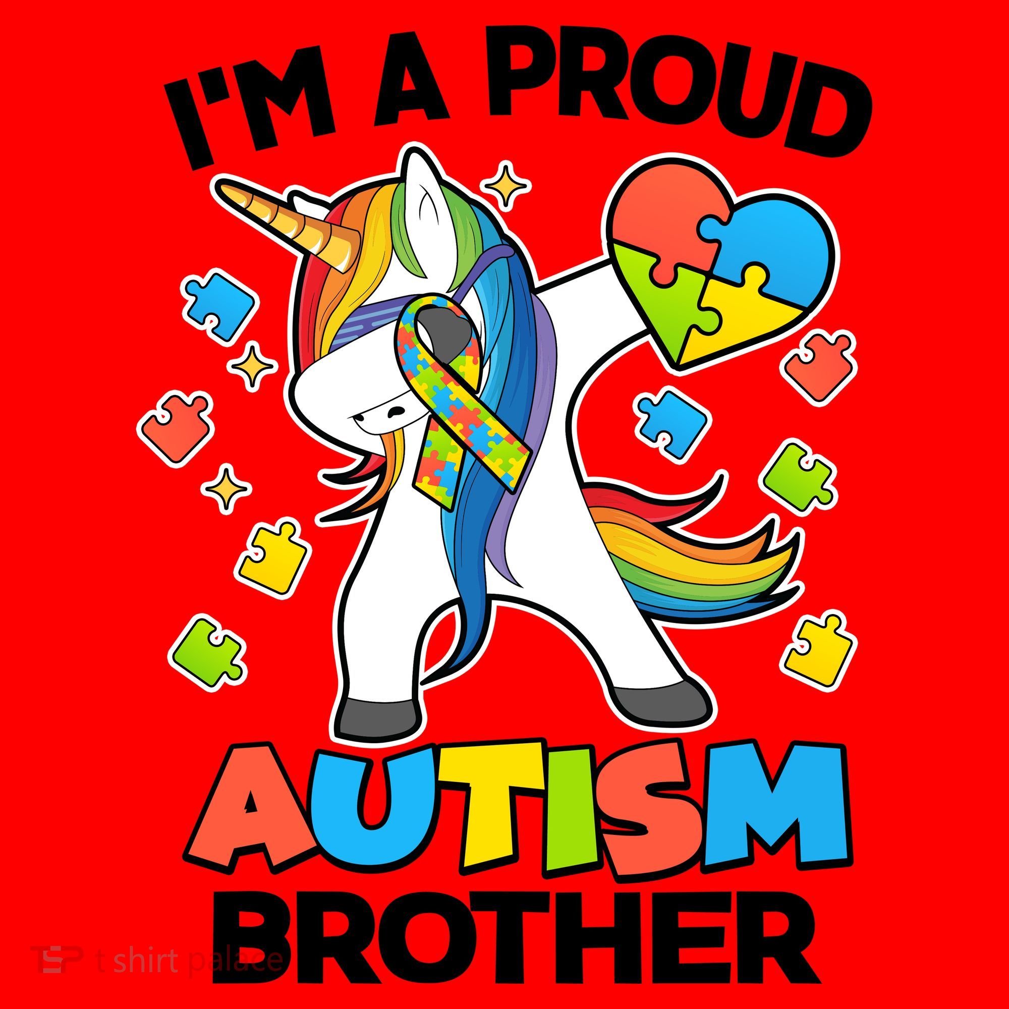 I'm A Proud Autism Brother Dabbing Unicorn Santa Hat