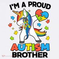 I'm A Proud Autism Brother Dabbing Unicorn Comfort Colors Garment-Dyed Hooded Sweatshirt thumb 2