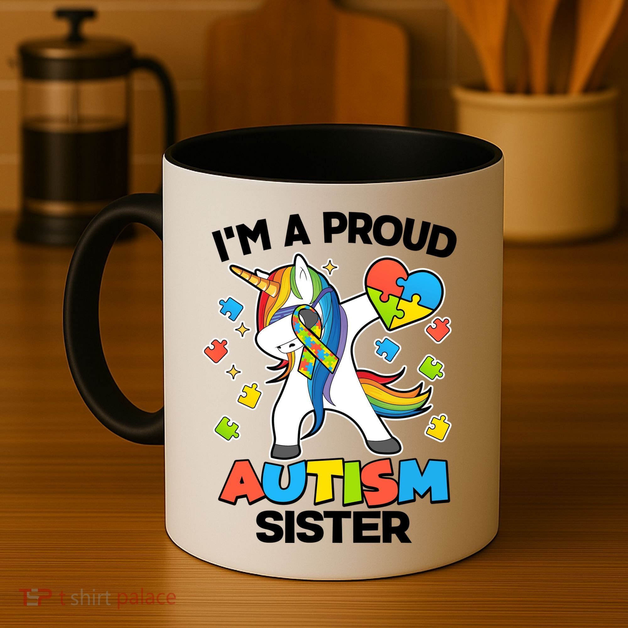 I'm A Proud Autism Sister Dabbing Unicorn Coffee Mug