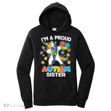 I'm A Proud Autism Sister Dabbing Unicorn Women's Hoodie