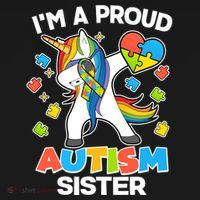 I'm A Proud Autism Sister Dabbing Unicorn Women's Hoodie thumb 2