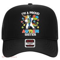 I'm A Proud Autism Sister Dabbing Unicorn Hat thumb 0