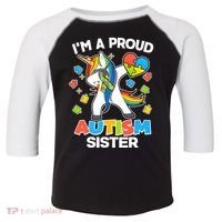 I'm A Proud Autism Sister Dabbing Unicorn Toddler Fine Jersey T-Shirt thumb 0
