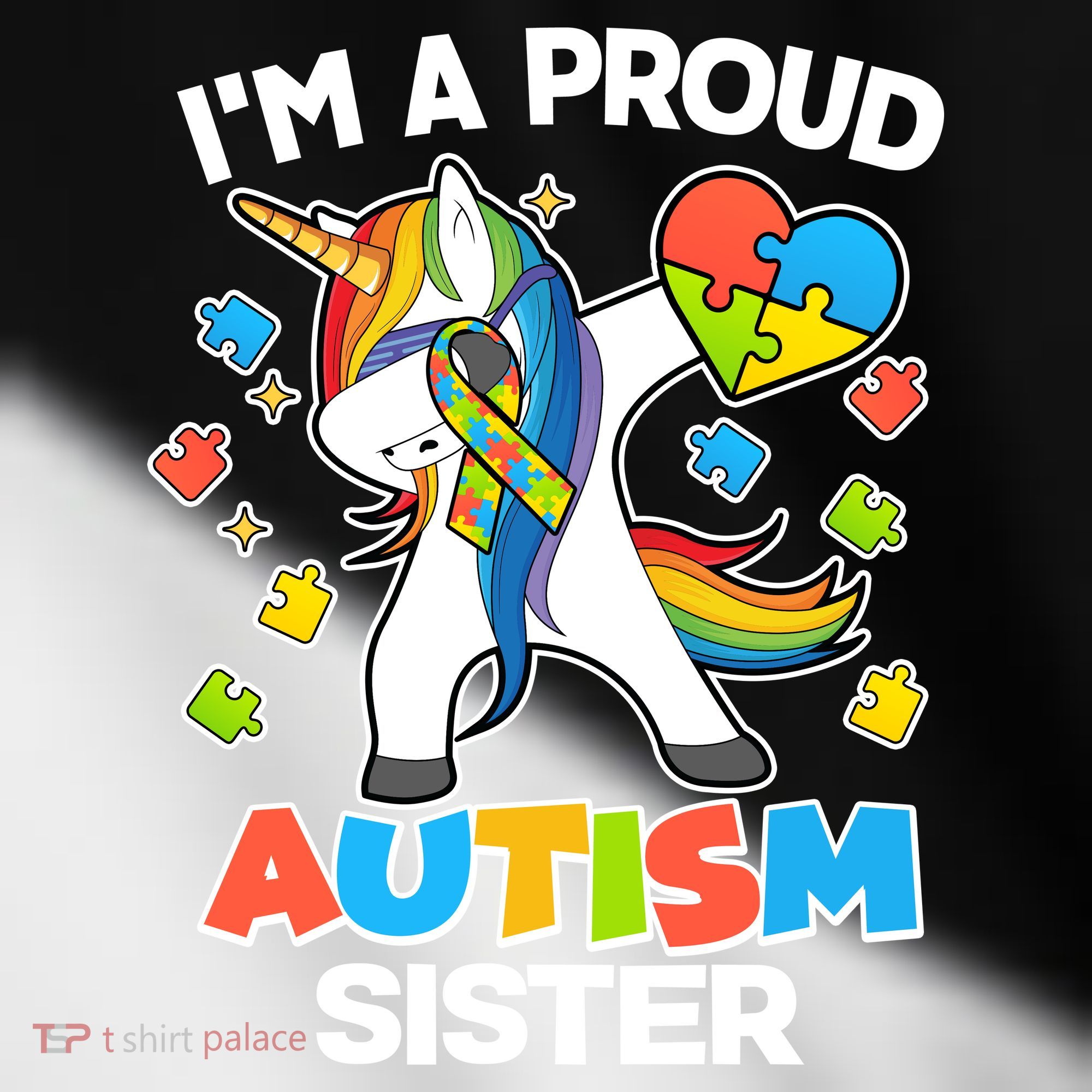 I'm A Proud Autism Sister Dabbing Unicorn Toddler Fine Jersey T-Shirt