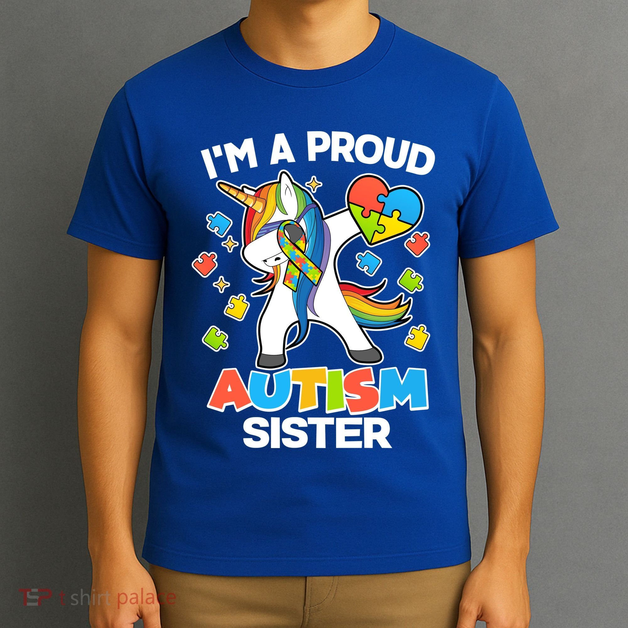 I'm A Proud Autism Sister Dabbing Unicorn T-Shirt