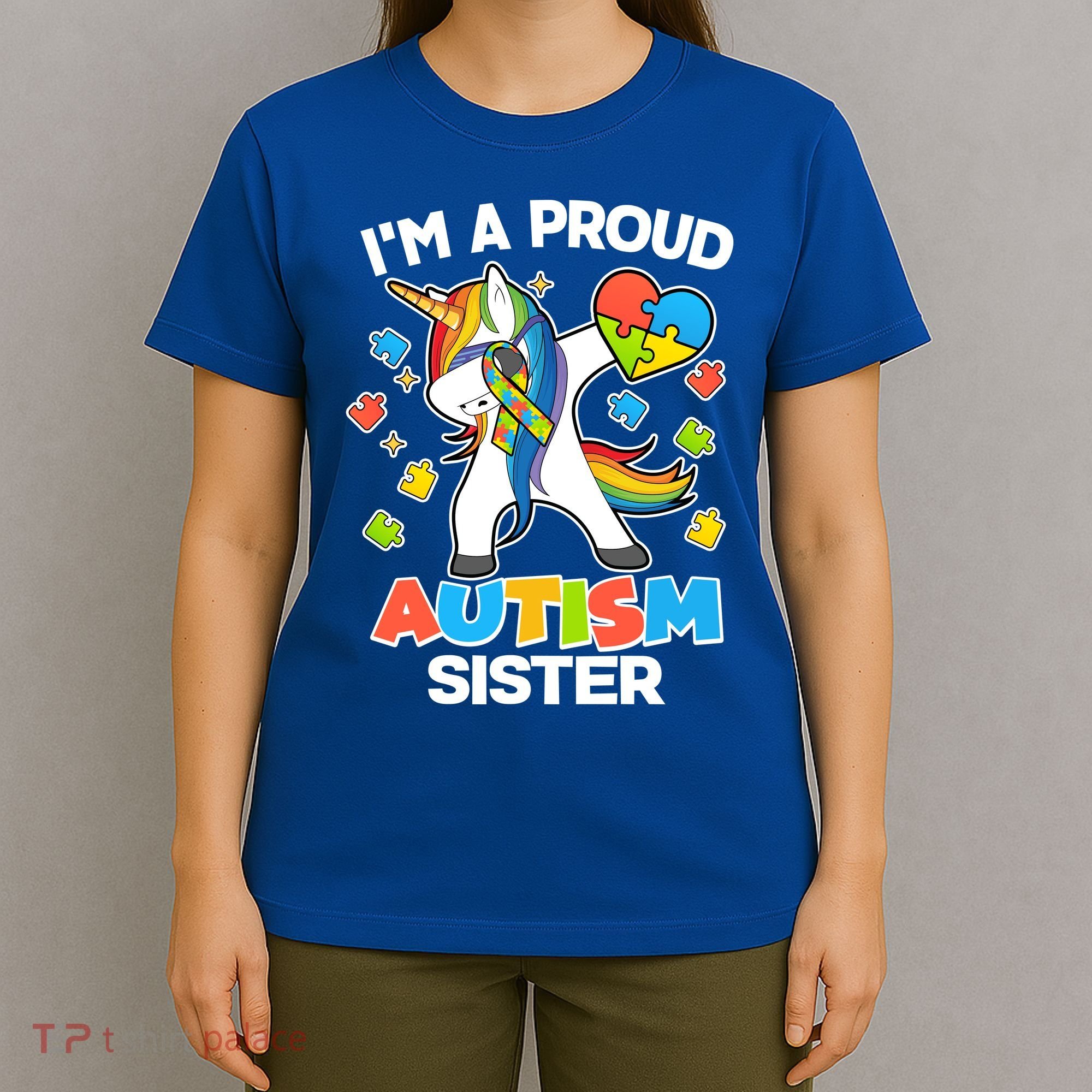I'm A Proud Autism Sister Dabbing Unicorn T-Shirt