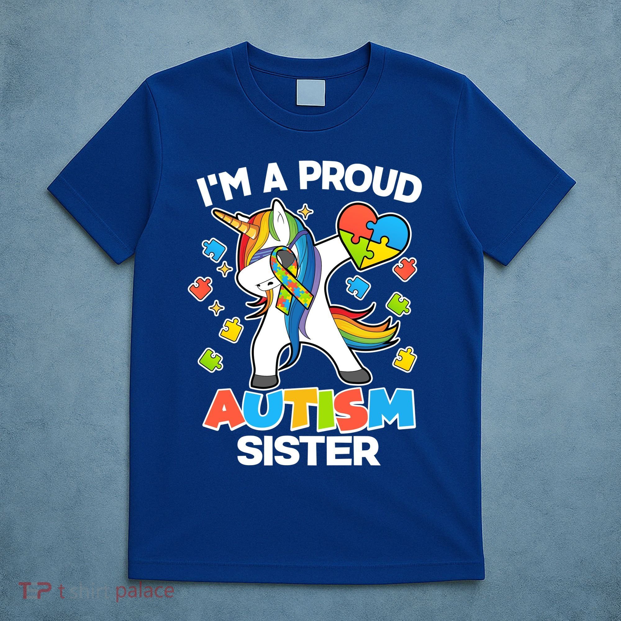 I'm A Proud Autism Sister Dabbing Unicorn T-Shirt