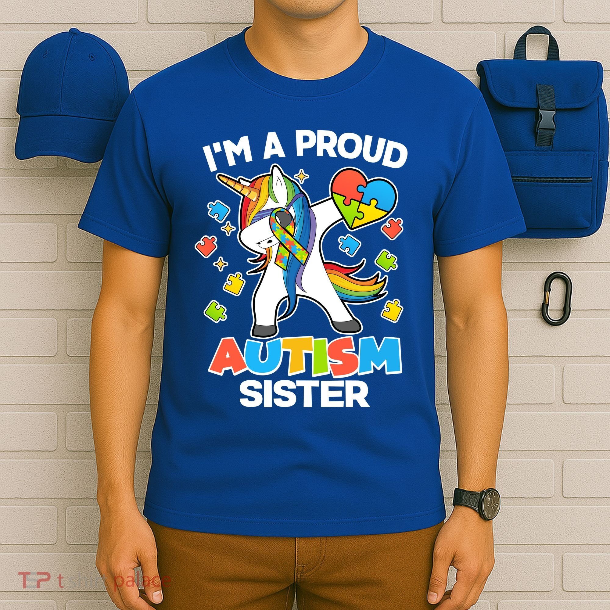 I'm A Proud Autism Sister Dabbing Unicorn T-Shirt