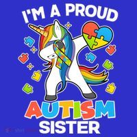 I'm A Proud Autism Sister Dabbing Unicorn Mousepad thumb 1