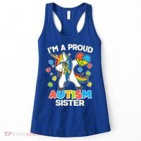 I'm A Proud Autism Sister Dabbing Unicorn Women's Tank Top thumb 0