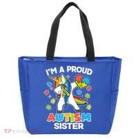 I'm A Proud Autism Sister Dabbing Unicorn Tote Bag thumb 0