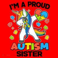 I'm A Proud Autism Sister Dabbing Unicorn Santa Hat thumb 1