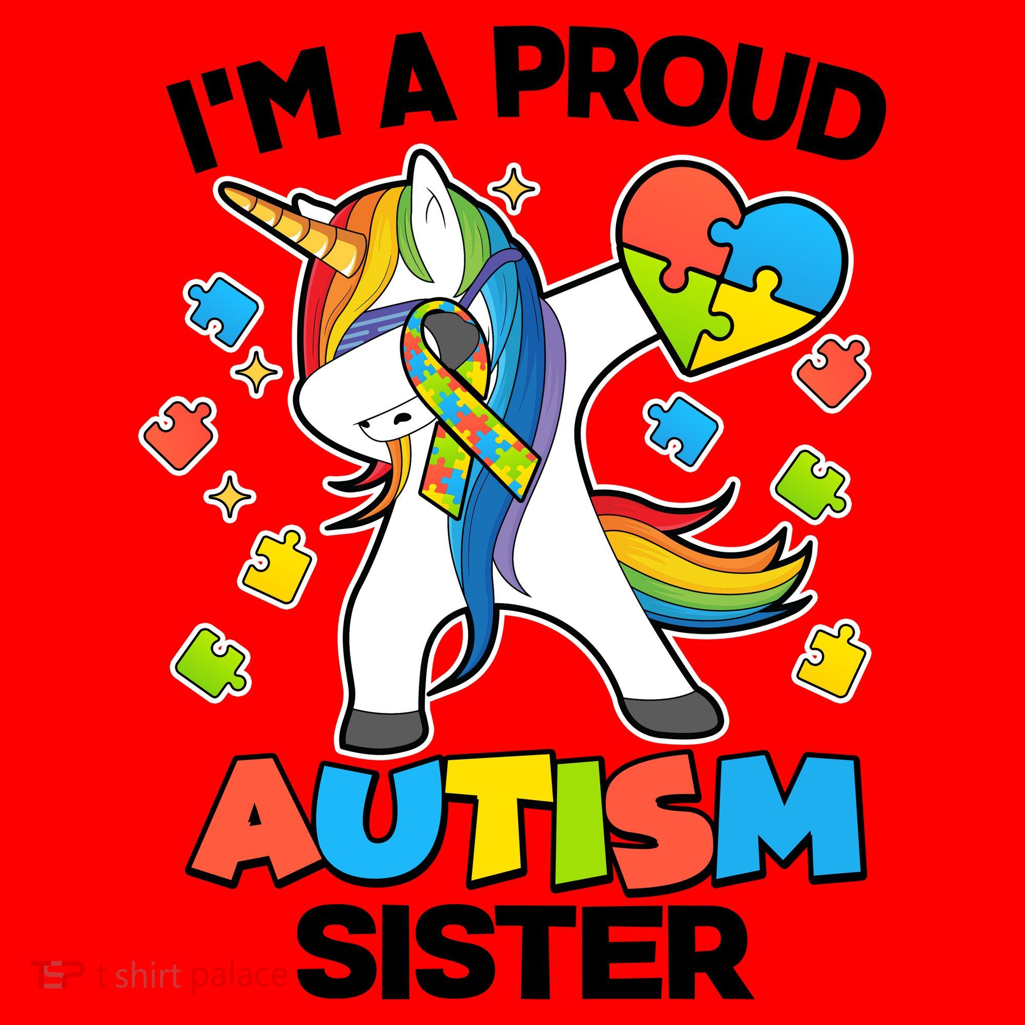I'm A Proud Autism Sister Dabbing Unicorn Santa Hat