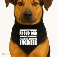 I'm A Proud Dad Of A Freaking Awesome Engineer USA-Made Doggie Bandana thumb 1