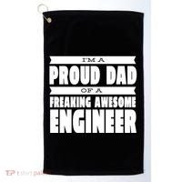 I'm A Proud Dad Of A Freaking Awesome Engineer Golf Towel thumb 0