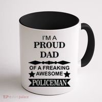 I'm A Proud Dad Of A Freaking Awesome Policeman Coffee Mug thumb 1
