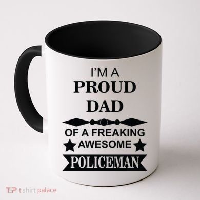 I'm A Proud Dad Of A Freaking Awesome Policeman Coffee Mug