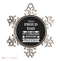 I'm A Proud Dad Of A Freaking Awesome Policeman Ornament thumb 0