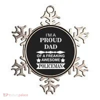 I'm A Proud Dad Of A Freaking Awesome Policeman Ornament thumb 0
