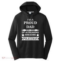 I'm A Proud Dad Of A Freaking Awesome Policeman Performance Fleece Hoodie thumb 0