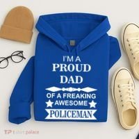 I'm A Proud Dad Of A Freaking Awesome Policeman Hoodie thumb 4