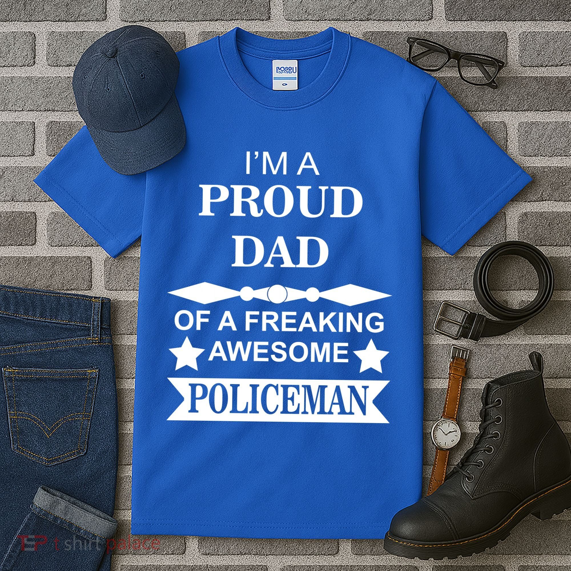 I'm A Proud Dad Of A Freaking Awesome Policeman Tall T-Shirt