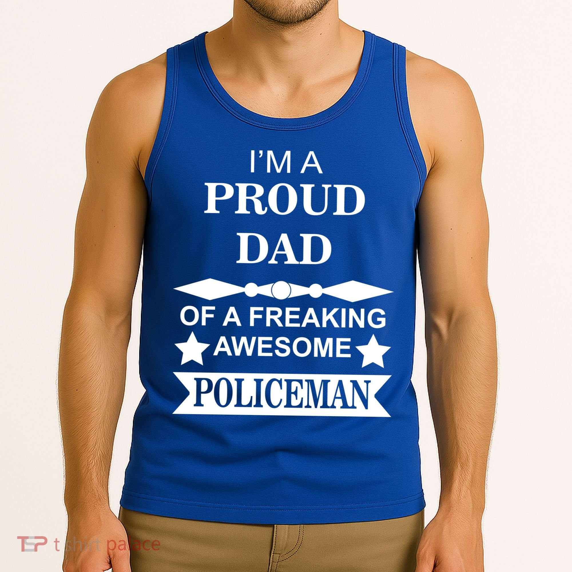 I'm A Proud Dad Of A Freaking Awesome Policeman Tank Top