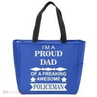 I'm A Proud Dad Of A Freaking Awesome Policeman Tote Bag thumb 0