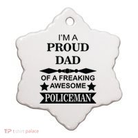 I'm A Proud Dad Of A Freaking Awesome Policeman Ceramic Ornament thumb 0